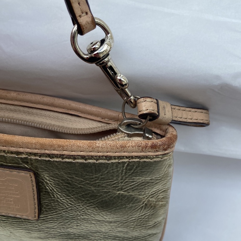 Coach Gold Wristlet Used - Picture 9 of 14